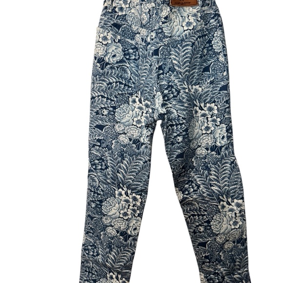 Vintage Ralph Lauren size 26 Floral Patterned Pants in Blue and White high rise - Picture 3 of 12
